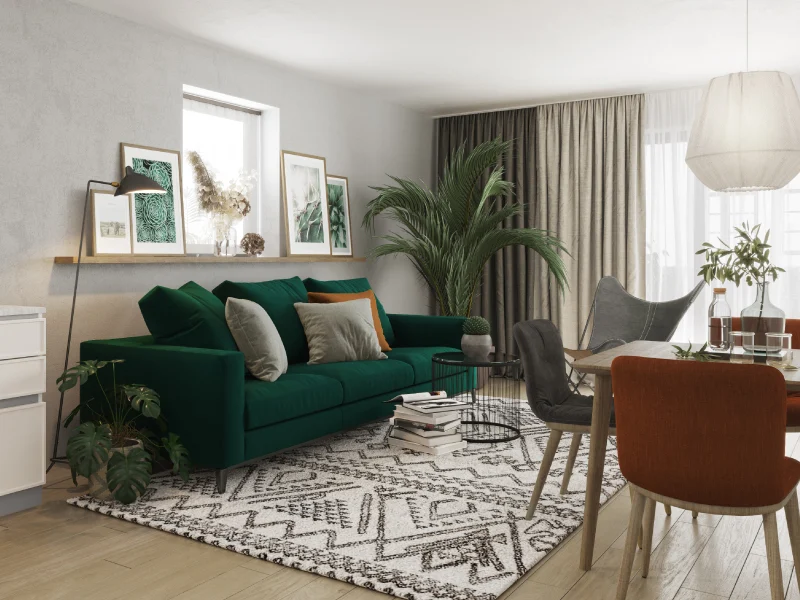 Contemporary living room interior