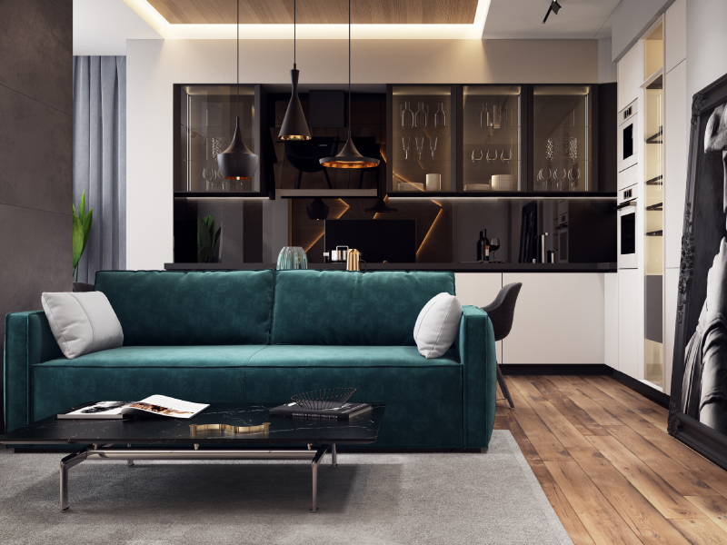 Warm living room interior