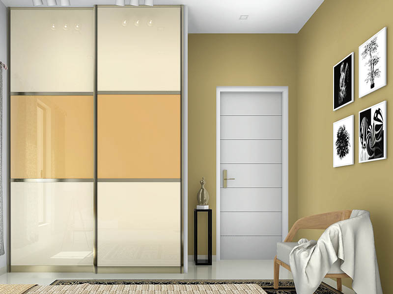Full-height wardrobe wall